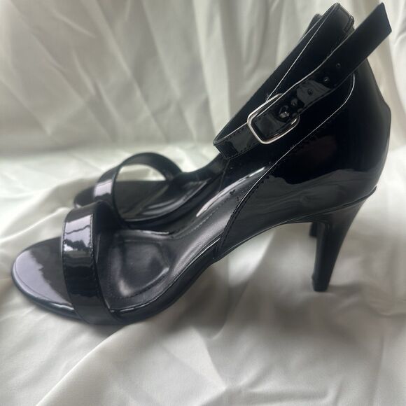 Black Lane Bryant Strappy Sandal Heels Size 8W - Picture 5 of 6